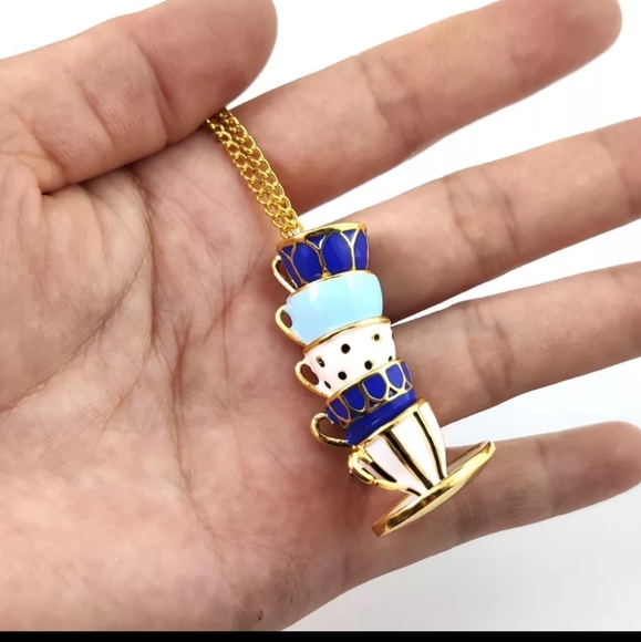 ***LAST ONE***Stack of Tea Cup Necklace - Picture 3 of 5
